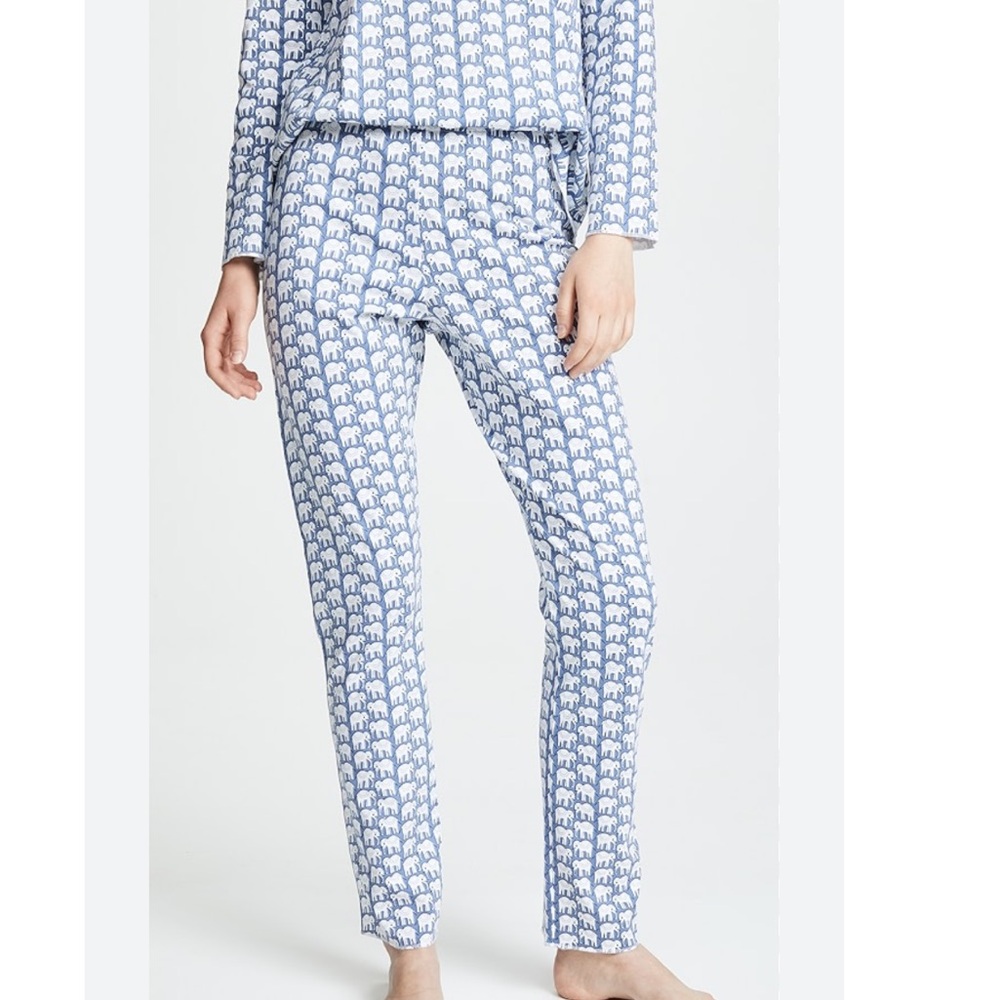 Roller Rabbit Hathi Navy and White Elephant pajama pants size XS women’s